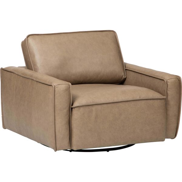 Fauteuil Pivotant Cuir Zion, Chameau Dakota