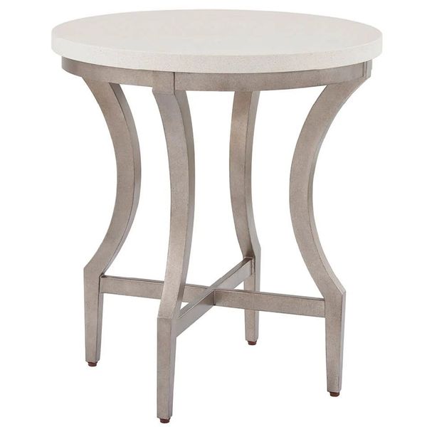 Table d'Extremite Ronde Birchaven, Quartz Blanc
